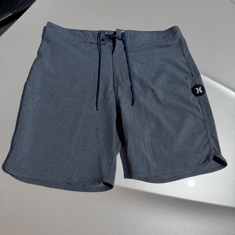 Hurley Phantom One and Only Board Shorts Mens‎ 30 Heather Grey Blue Swim Trunks